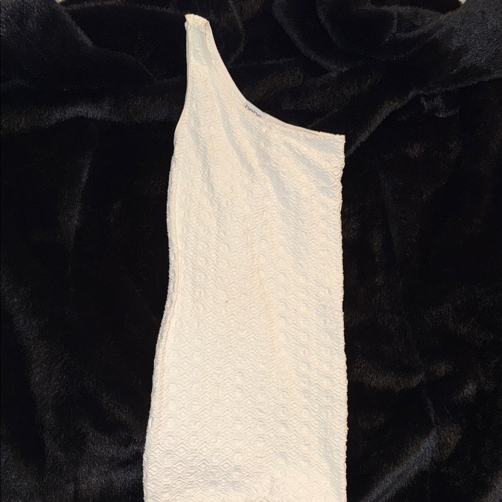 Bebe One-Shoulder White Dress